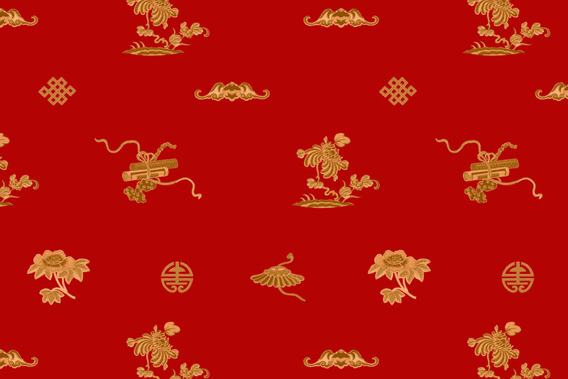 红金矢量中国艺术图案背景