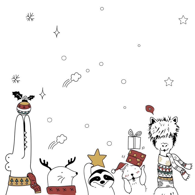 圣诞卡通动画psd节日节日卡背景