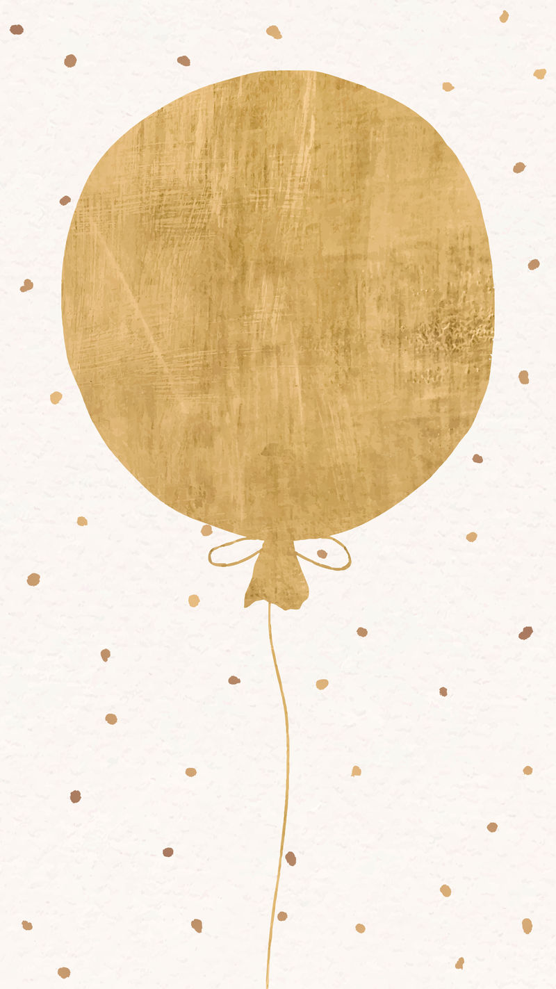 社交媒体故事墙纸的金色气球节日背景向量