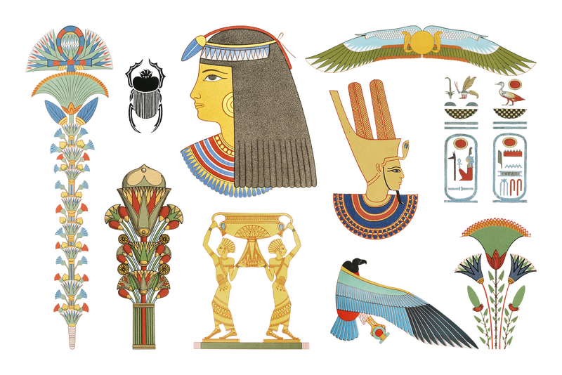 古埃及装饰元素png贴纸套装