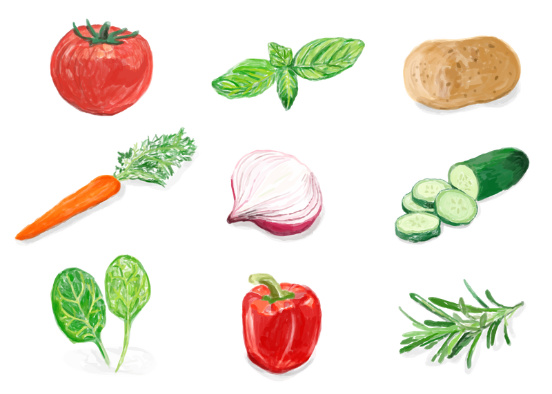 蔬菜png贴纸水彩手绘系列