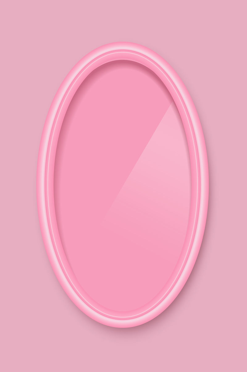 粉红色背景向量上的椭圆形粉红色框架