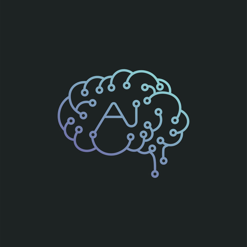 人工智能大脑图标插图