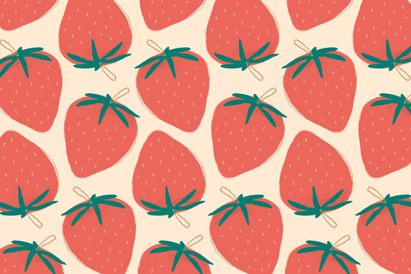无缝草莓图案粉彩背景