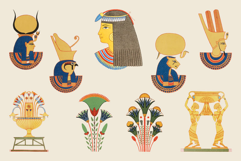 古埃及装饰矢量元素插图