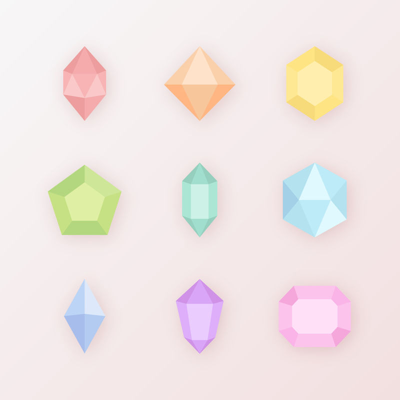 彩色水晶石矢量系列