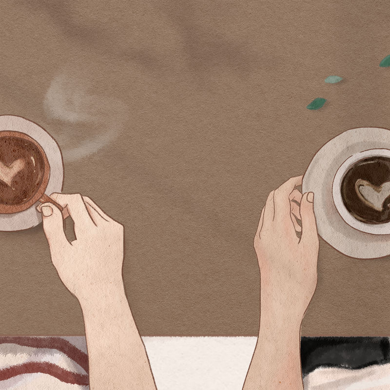 完美咖啡约会情人节社交媒体帖子
