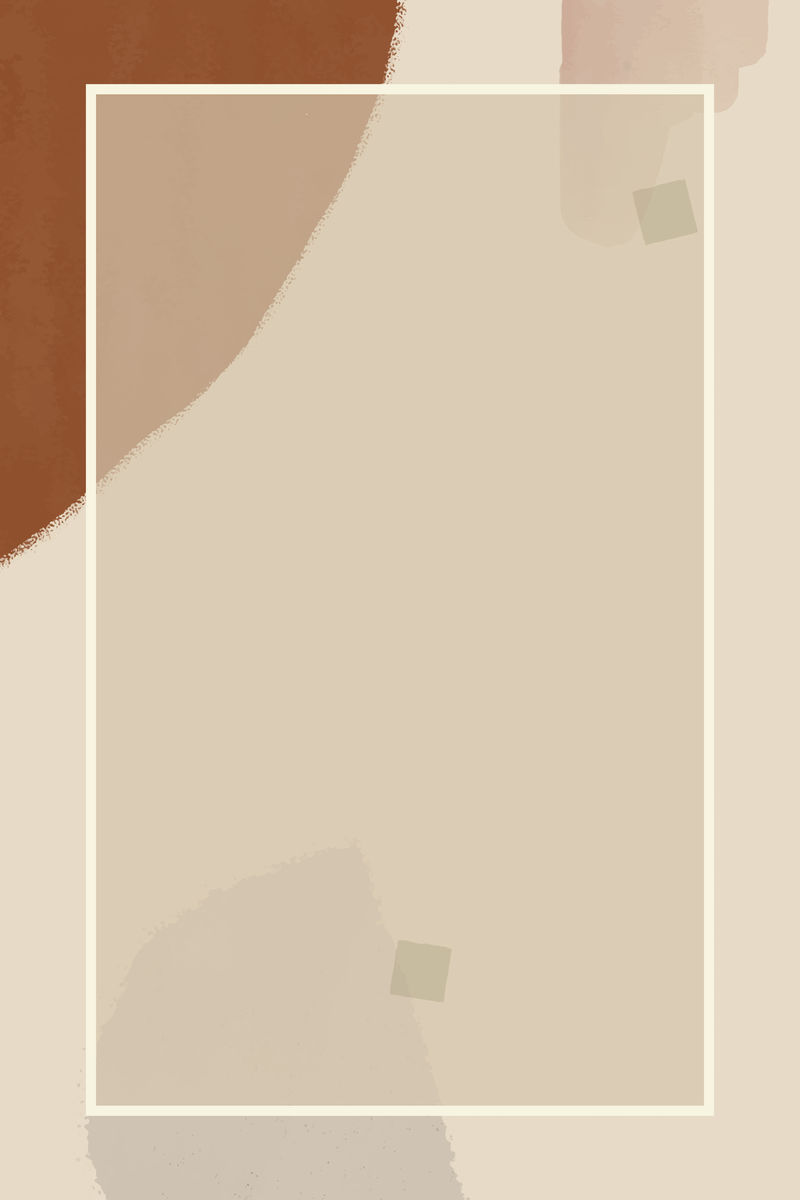 棕色和奶油色水彩背景向量上的矩形框