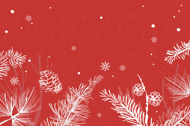 红色圣诞树矢量节日背景与设计空间