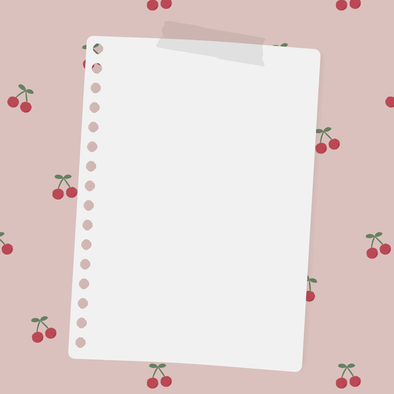 红樱桃图案社会模板向量的空白信纸
