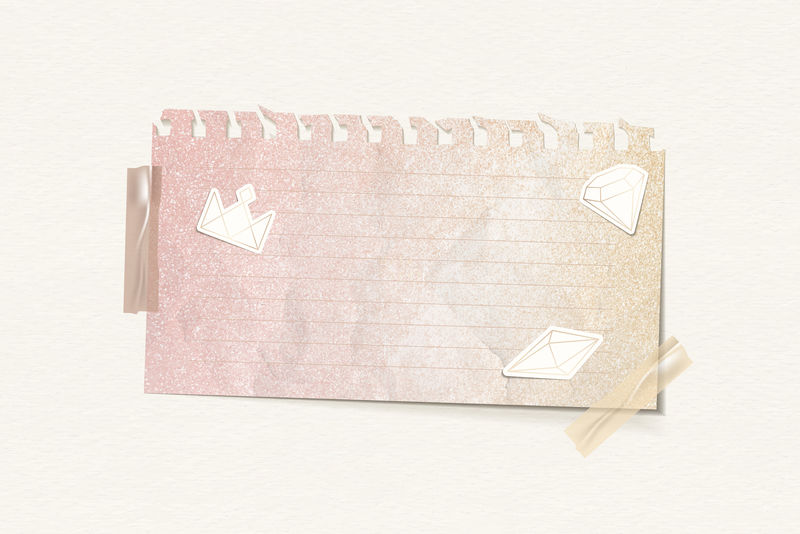 皱巴巴的亮粉色便笺纸模板向量