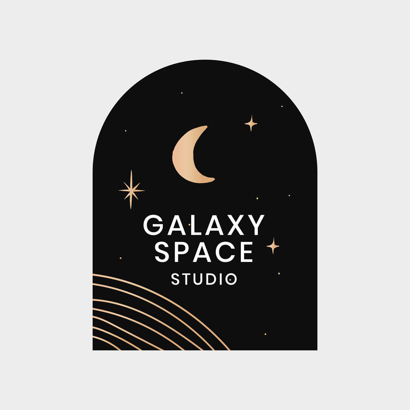 矢量银河空间工作室可编辑可爱的标志设计