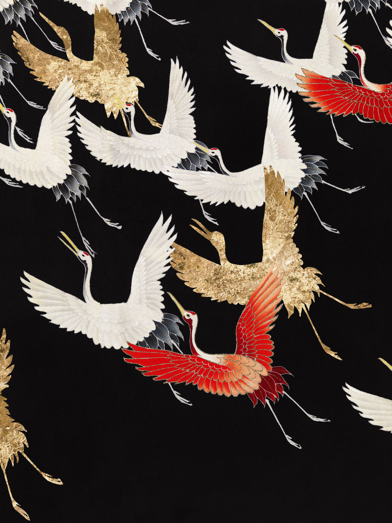 日本飞鹤复古插图混音从原来的艺术品