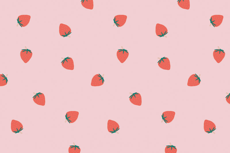 矢量可爱草莓图案粉彩背景