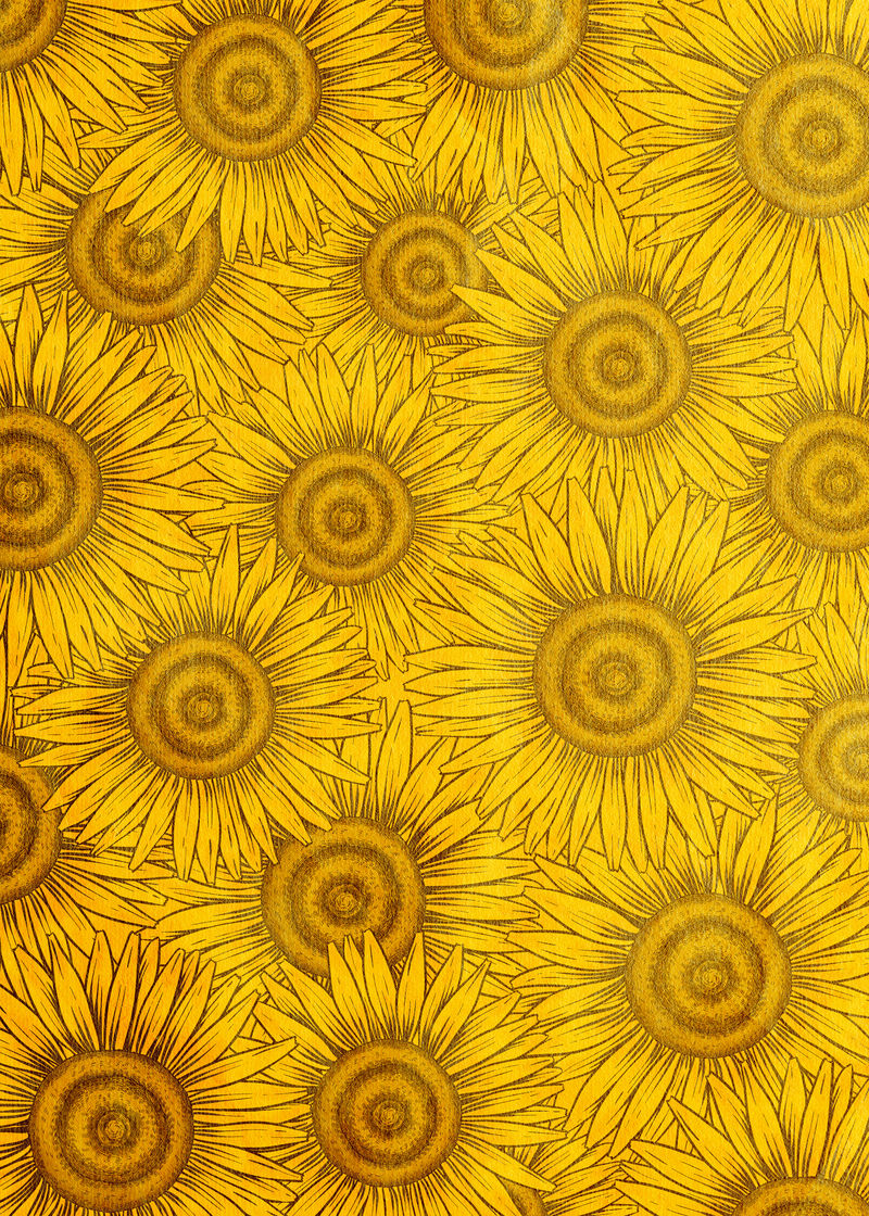 装饰性黄色向日葵图案背景