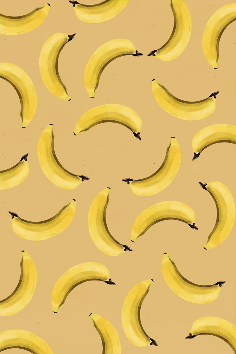 手绘天然新鲜香蕉图案背景向量
