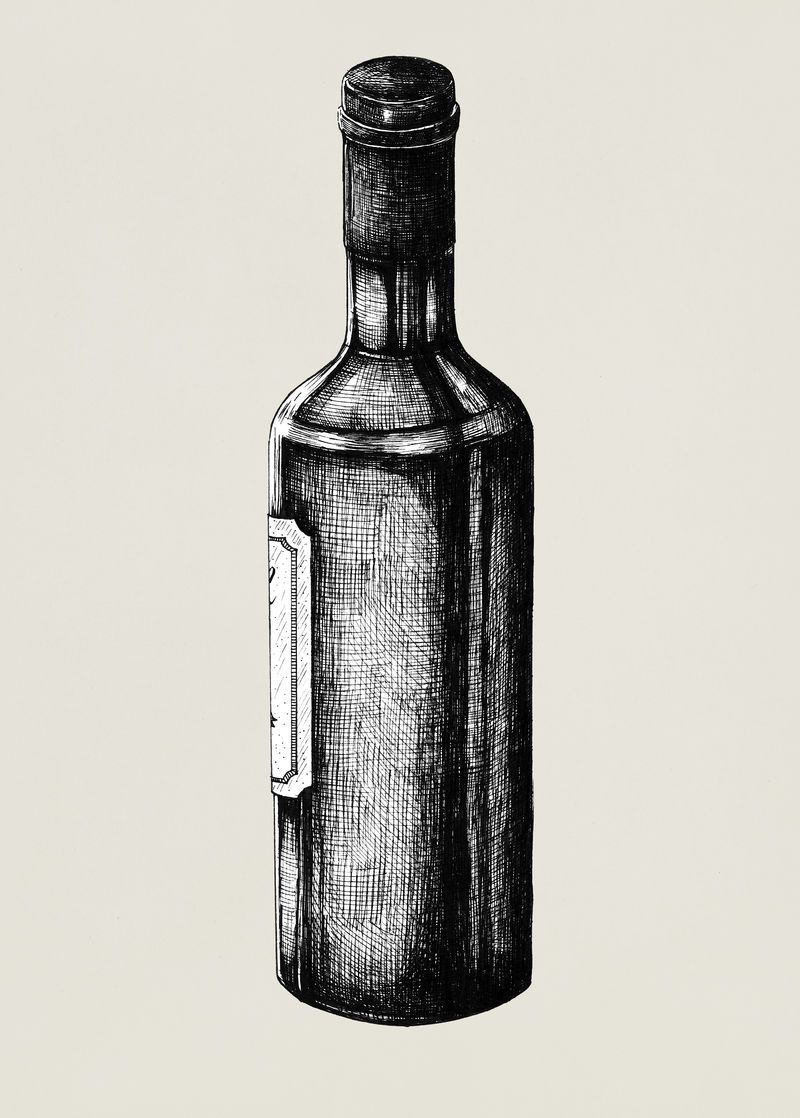 手绘酒瓶