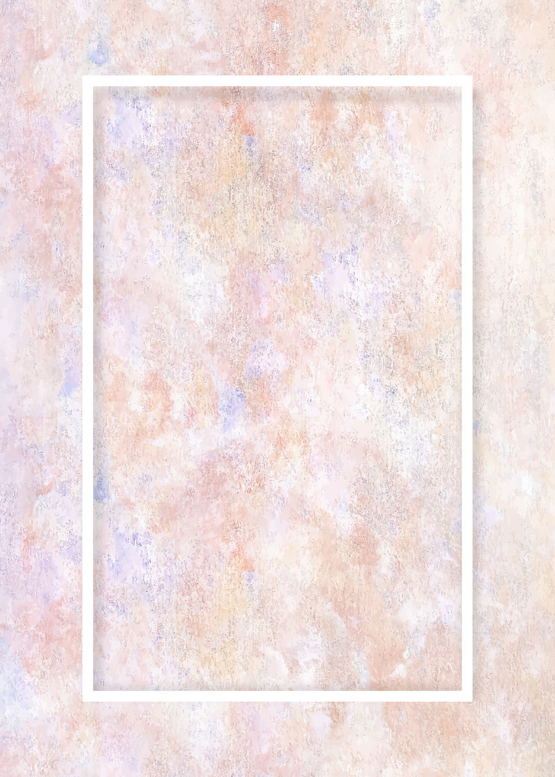 粉彩粉色油画纹理背景向量上的矩形白色框架