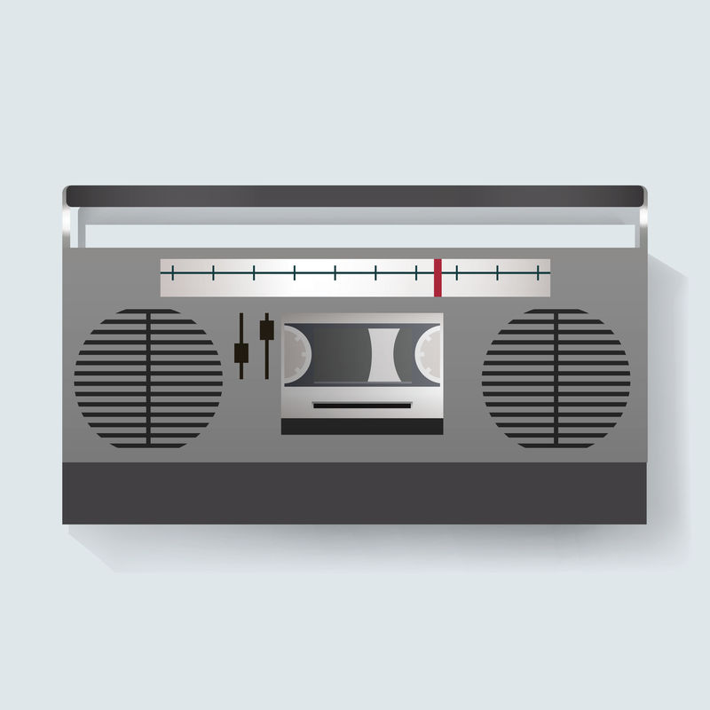 复古收音机娱乐媒体图标插图矢量