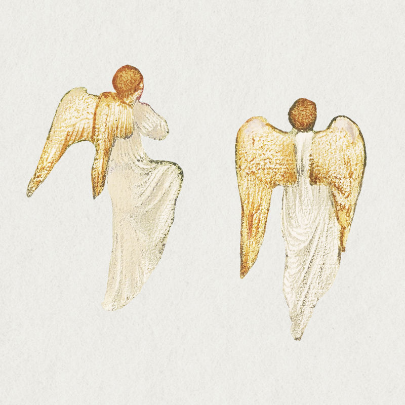 复古天使插画设计元素