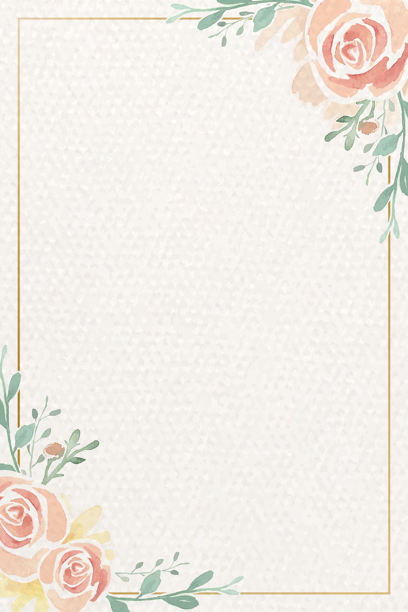 复古水彩玫瑰主题卡片模板向量