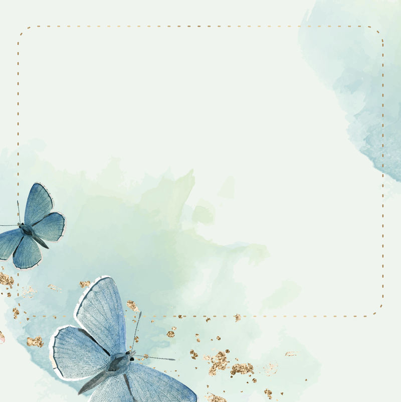 蓝色蝴蝶图案背景矢量点框