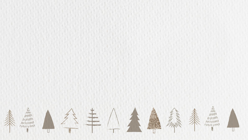 金色和银色圣诞树装饰白色背景博客横幅