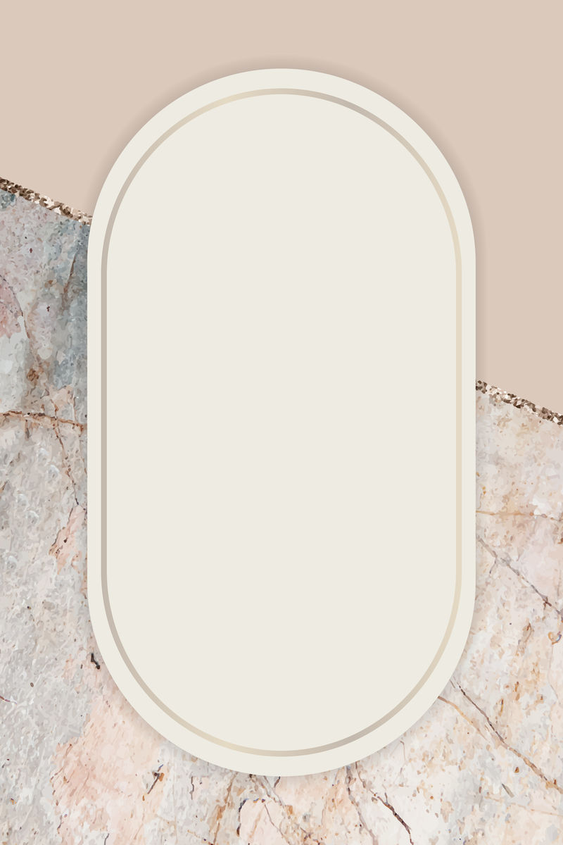 大理石背景向量上的椭圆形框架