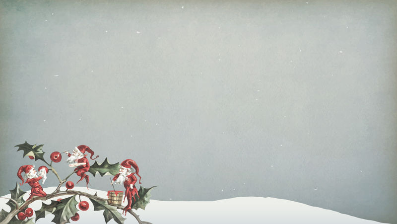精灵画一些冬青浆果从公共领域圣诞佳酿插图矢量