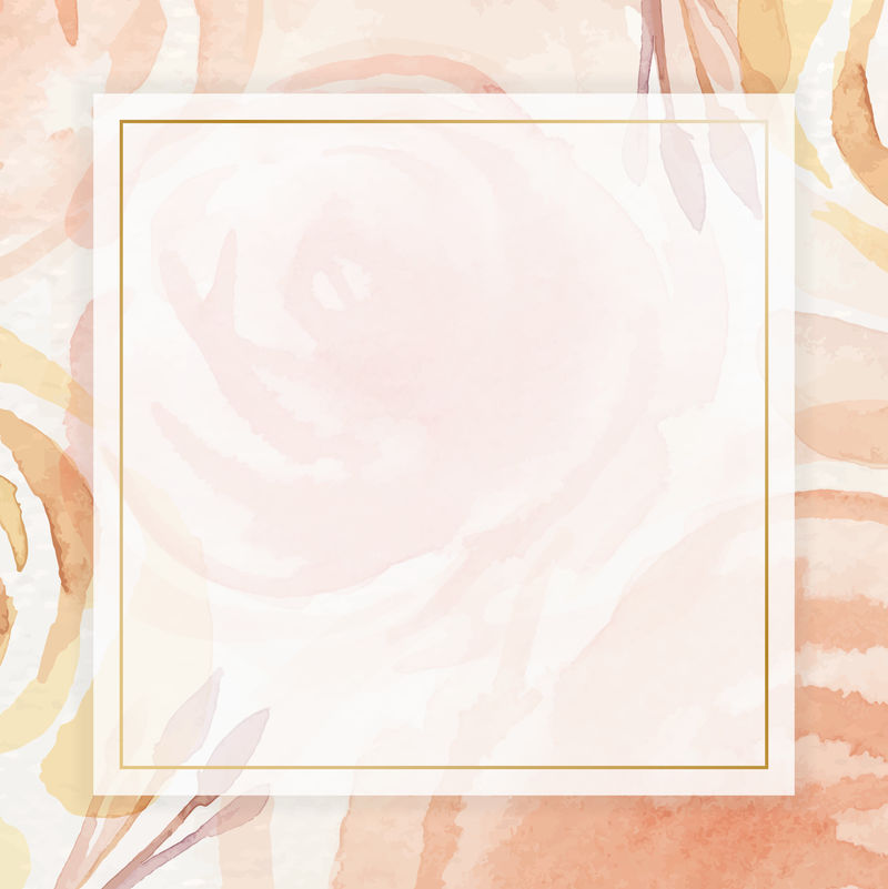 空白方块橙玫瑰框模板向量