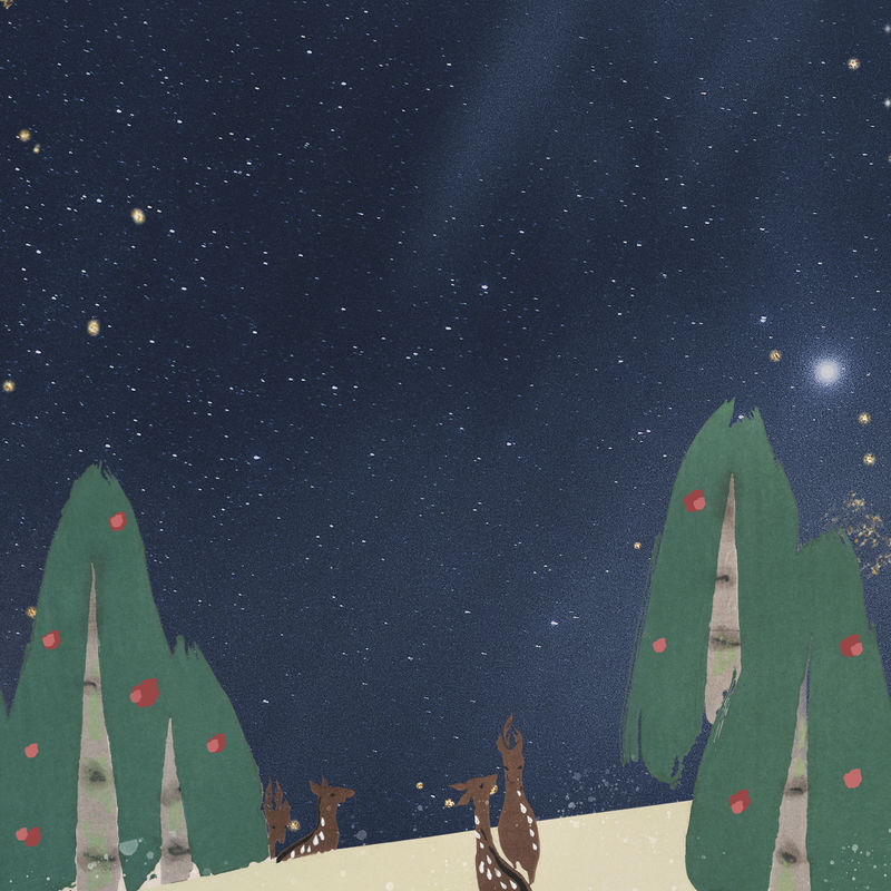 森林中的鹿圣诞横幅插图