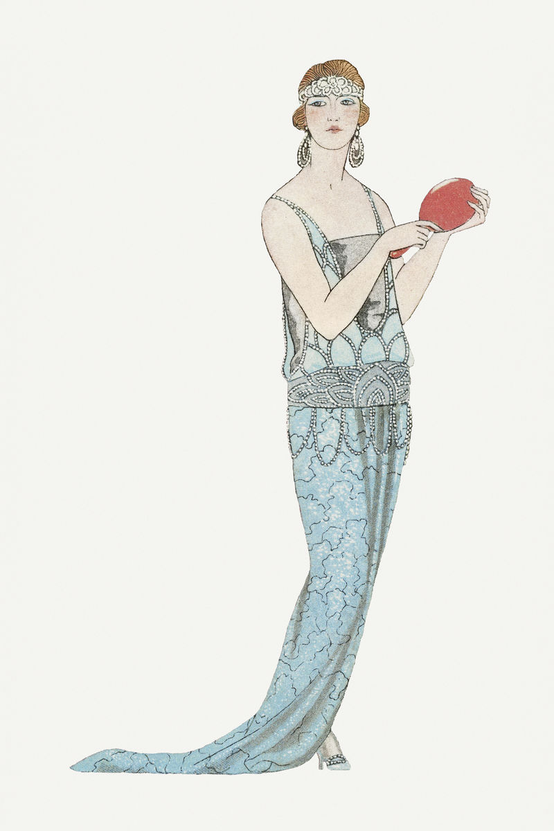 1920年代女性时尚psd乔治·巴比尔艺术作品混音