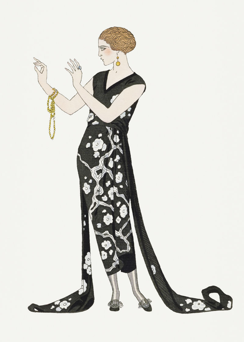 1920年代女性时尚psd乔治·巴比尔艺术作品混音
