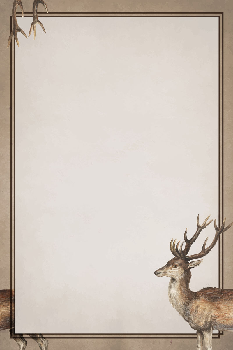 棕色背景向量上的鹿图案