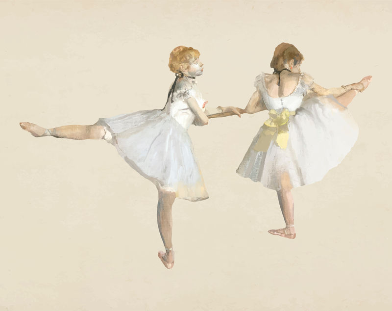 芭蕾舞女矢量由法国著名艺术家的艺术作品混合而成\u003Ca href=\u0022https:\/\/slack redir
