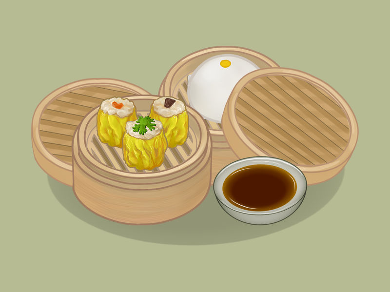 水饺包子插画