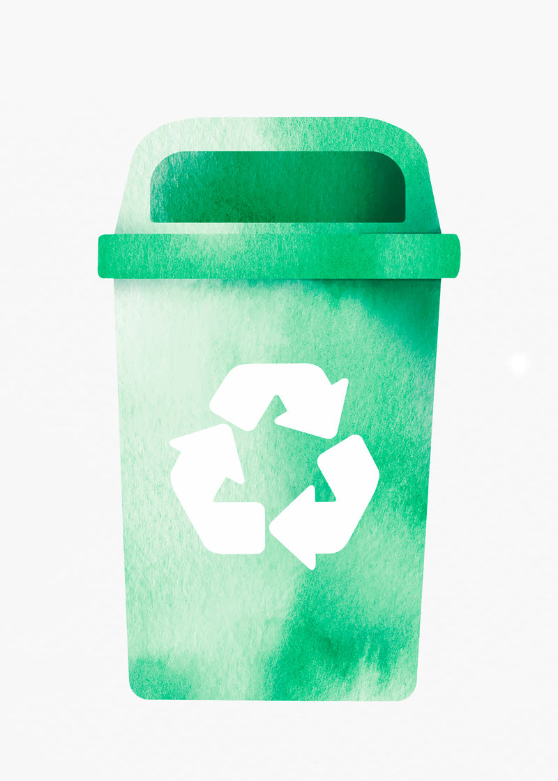 垃圾箱回收绿色矢量容器设计元素