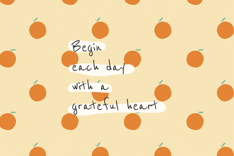 Psd引用橙色图案的背景社交媒体帖子开始每一天都怀着一颗感恩的心
