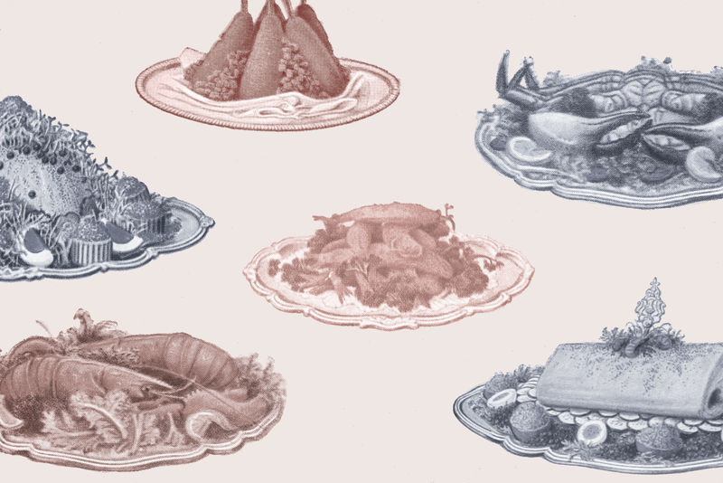 海鲜菜肴图案背景