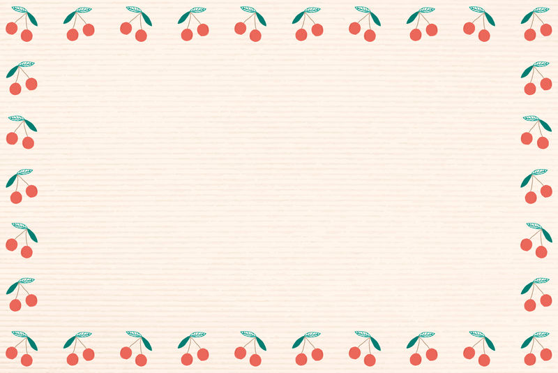矢量樱桃色边框米色背景框纸张纹理