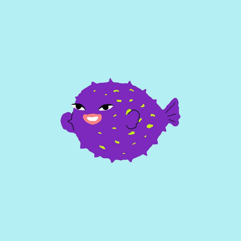 可爱的紫鱼psd设计元素