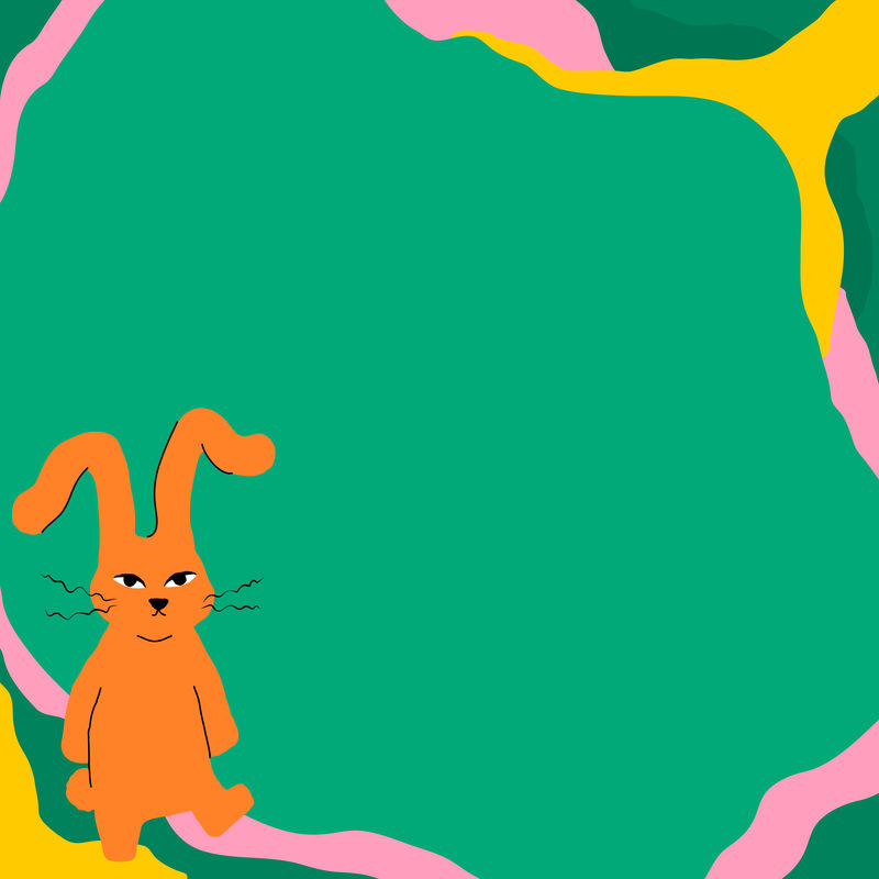 兔框矢量可爱动物插画
