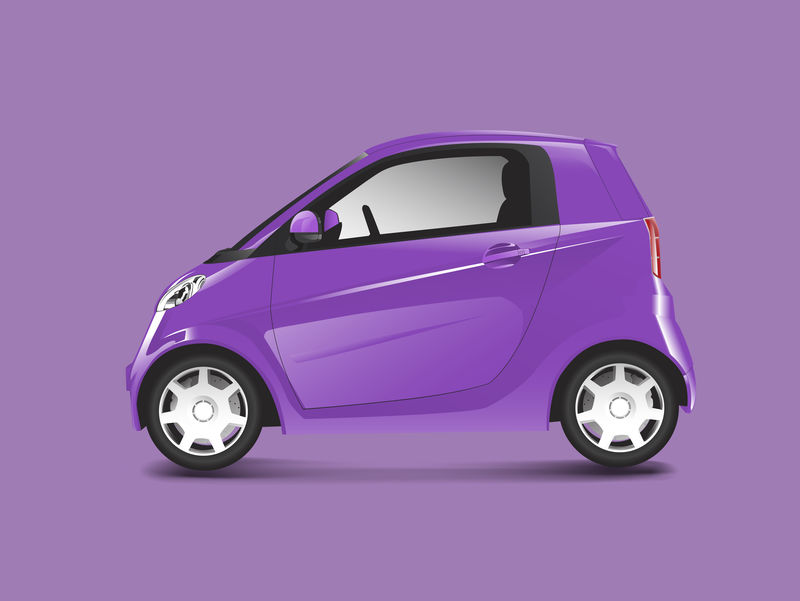 紫色紧凑型混合动力车