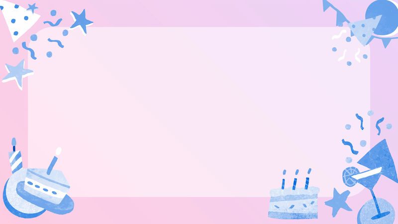 可爱的生日矩形框矢量紫色庆祝