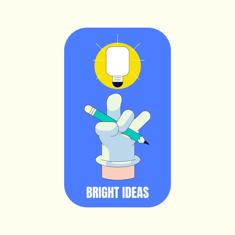 Bright ideas徽章设计矢量