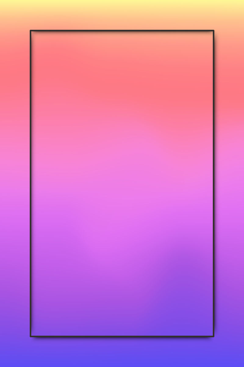 粉色和紫色全息图案背景矢量上的黑色边框