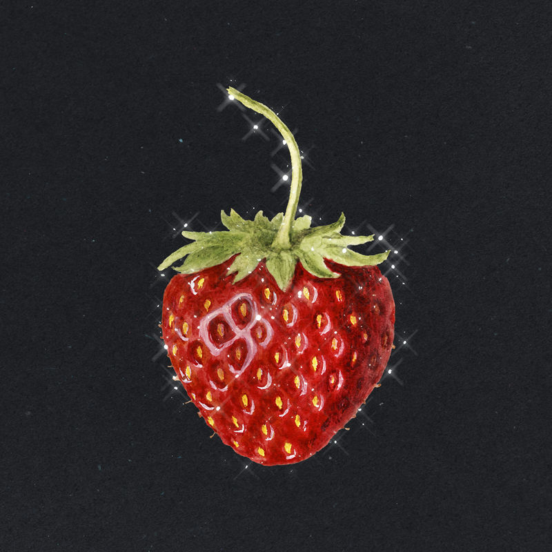 手绘闪亮草莓设计元素