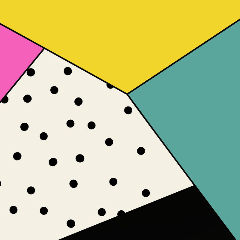 现代抽象彩色三角形圆点图案