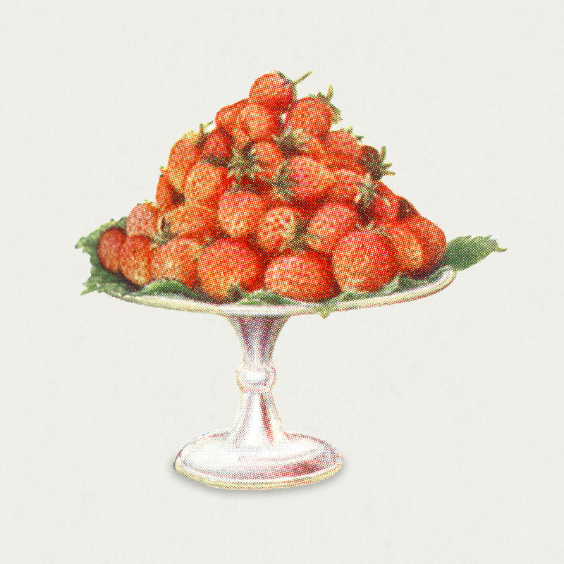 复古手绘草莓设计元素