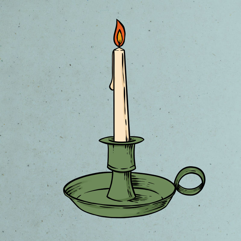 经典复古绿烛台蜡烛